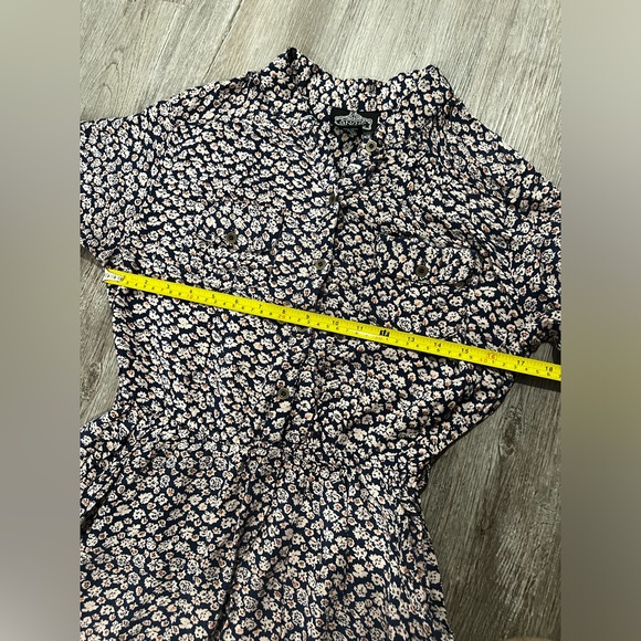 Angie 3/4 Sleeve Neutral Floral Dress w Pockets - Picture 10 of 11